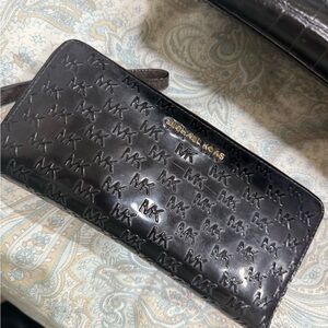 Michael Kors Black Embossed Logo Clutch